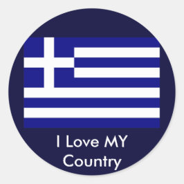 I Liebe MEIN LAND GRIECHENLAND Flag Jibney The MUS Runder Aufkleber
