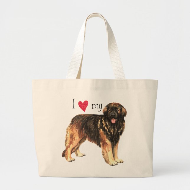 I Liebe mein Leonberger Jumbo Stoffbeutel (Vorne)