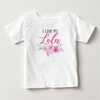 I Liebe mein Lola rosa Blumenstrauß Baby T-shirt