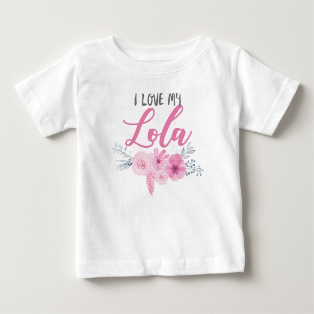 I Liebe mein Lola rosa Blumenstrauß Baby T-shirt (Vorderseite)