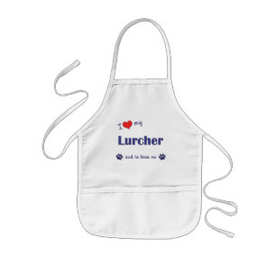 I Liebe mein Lurcher (männlicher Hund) Kinderschürze