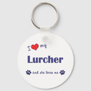 I Liebe mein Lurcher (weiblicher Hund) Schlüsselanhänger