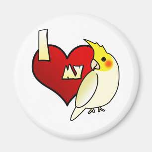 I Liebe mein Lutino Cockatiel Magnet