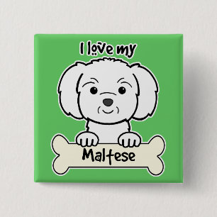 I Liebe mein maltesisches Button