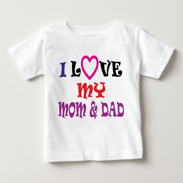 I Liebe mein Mama-und Vater-T-Shirt Baby T-shirt (Vorderseite)