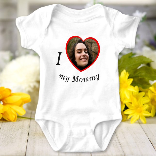I Liebe Mein Mami Custom Text Foto Personalisiert Baby Strampler (Von Creator hochgeladen)