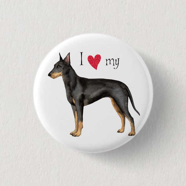 I Liebe mein Manchester-Terrier Button (Vorderseite)
