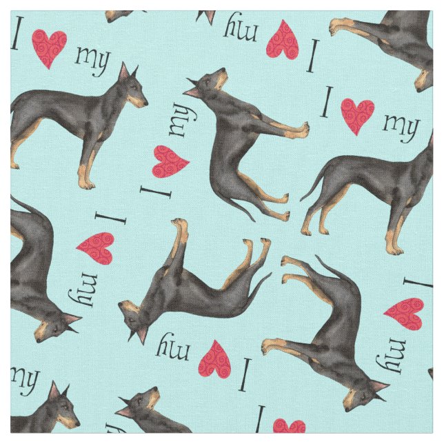 I Liebe mein Manchester-Terrier Stoff (Nahaufnahme)