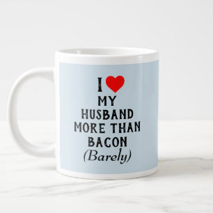 I Liebe Mein Mann mehr als Bacon Tasse Blue (20oz)