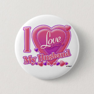 I Liebe Mein Mann rosa/lila - Herz Button