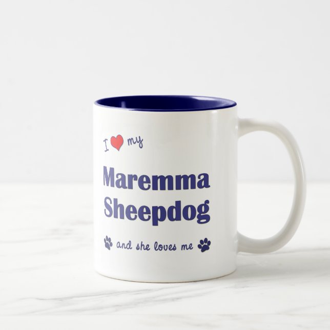 I Liebe mein Maremma Schäferhund (weiblicher Hund) Zweifarbige Tasse (Rechts)