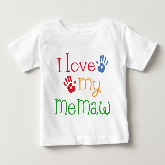 I Liebe mein Memaw Handprints Baby T-shirt (Vorderseite)
