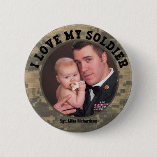 I Liebe mein Militärsoldat-kundenspezifischer Button