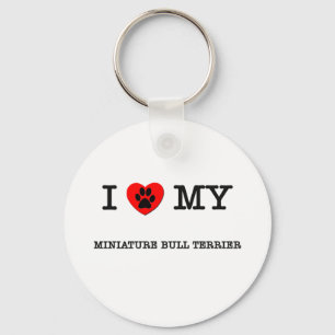 I LIEBE MEIN MINIATURbull-TERRIER Schlüsselanhänger