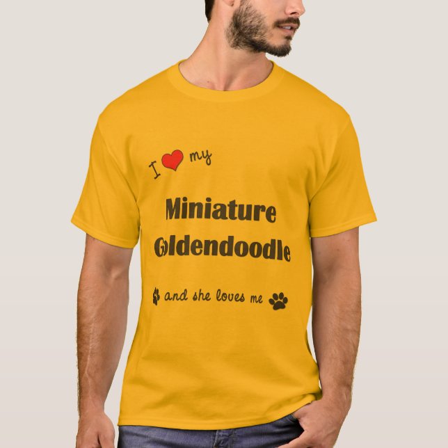 I Liebe mein MiniaturGoldendoodle (weiblicher T-Shirt (Vorderseite)