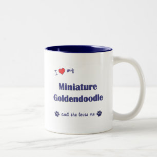 I Liebe mein MiniaturGoldendoodle (weiblicher Zweifarbige Tasse