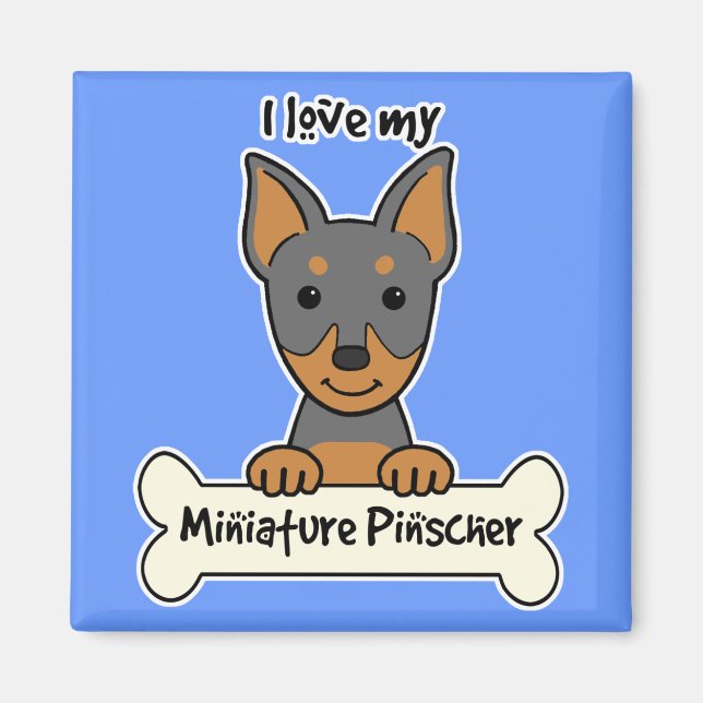 I Liebe Mein Miniaturpinscher Magnet (Vorne)