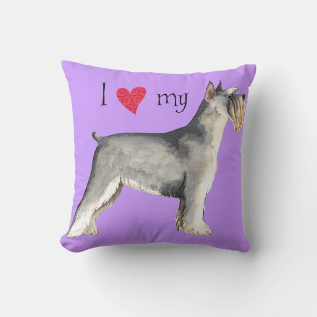 I Liebe mein MiniaturSchnauzer Kissen (Vorderseite)
