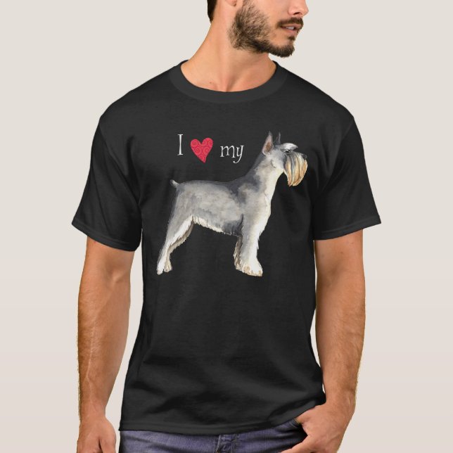 I Liebe mein MiniaturSchnauzer T-Shirt (Vorderseite)
