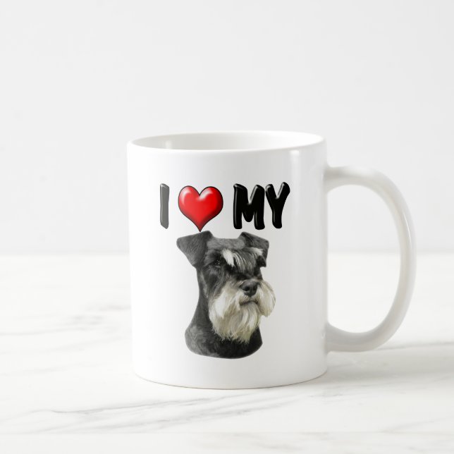 I Liebe mein MiniaturSchnauzer Tasse (Rechts)