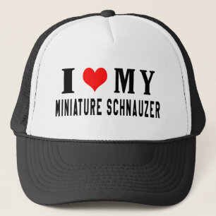 I Liebe mein MiniaturSchnauzer Truckerkappe