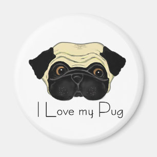 I Liebe Mein Mops Niedlicher Mops und Liebe Zitat Magnet