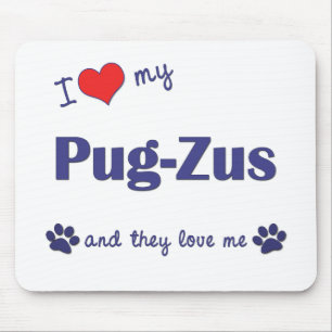 I Liebe mein Mops-Zus (mehrfache Hunde) Mousepad