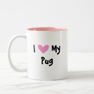 I Liebe mein Mops Zweifarbige Tasse
