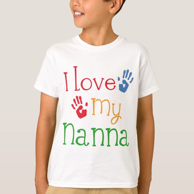 I Liebe mein Nanna Handprints T-Shirt (Vorderseite)