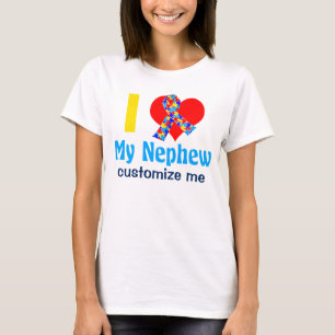 I Liebe mein Neffe-Autismus-Bewusstsein T-Shirt