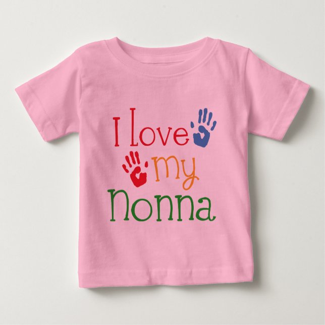 I Liebe mein Nonna Handprints Baby T-shirt (Vorderseite)