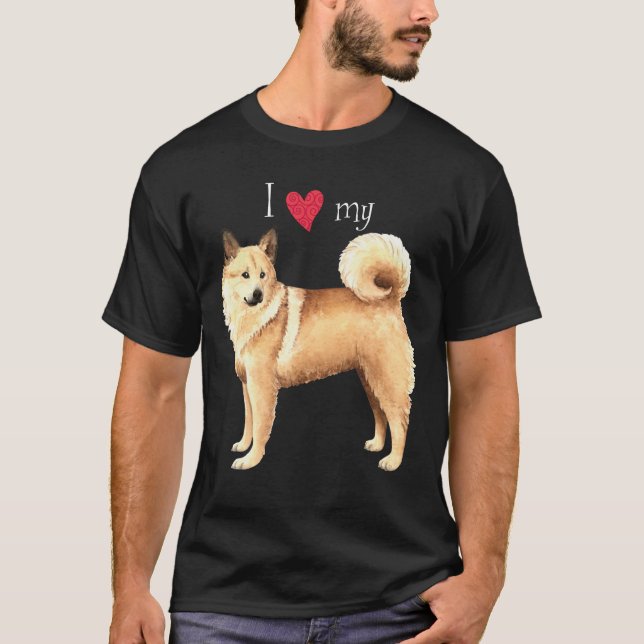 I Liebe mein norwegisches Buhund T-Shirt (Vorderseite)