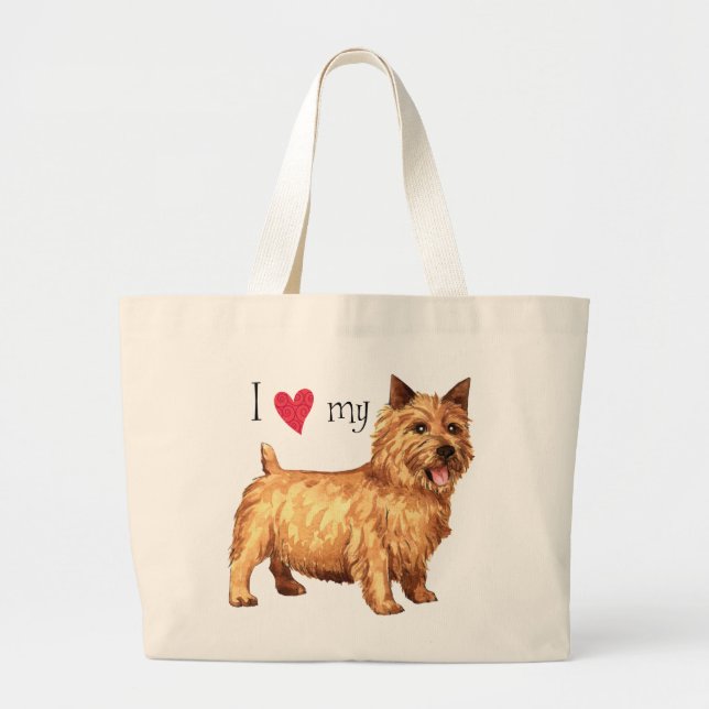 I Liebe mein Norwich-Terrier Jumbo Stoffbeutel (Vorne)