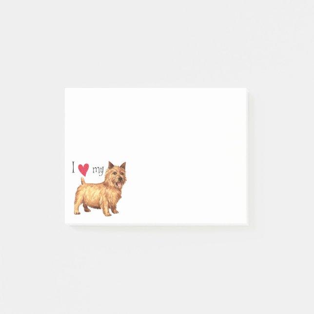 I Liebe mein Norwich-Terrier Post-it Klebezettel (Vorderseite)