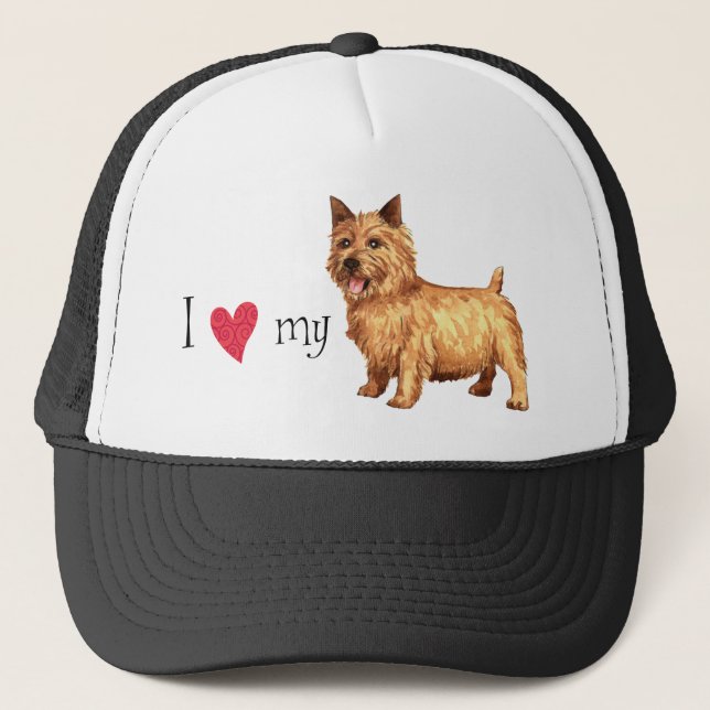 I Liebe mein Norwich-Terrier Truckerkappe (Vorderseite)