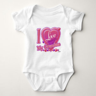 I Liebe Mein Oma rosa/lila - Herz Baby Strampler