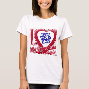 I Liebe Mein Oma - rotes Herz - Foto T-Shirt