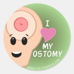 I Liebe mein Ostomy Runder Aufkleber