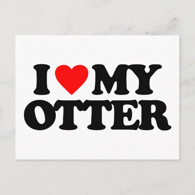 I LIEBE MEIN OTTER POSTKARTE (Vorderseite)