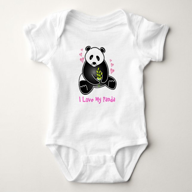 I Liebe mein Panda Baby Strampler (Vorderseite)