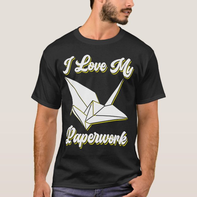 I Liebe Mein Papierwerk Origami T-Shirt (Vorderseite)
