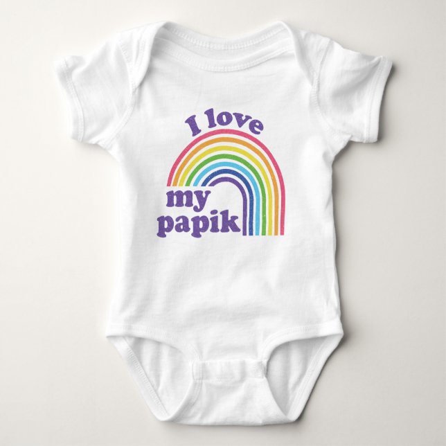 I Liebe Mein Papik - Niedlicher Regenbogen Baby Strampler (Vorderseite)