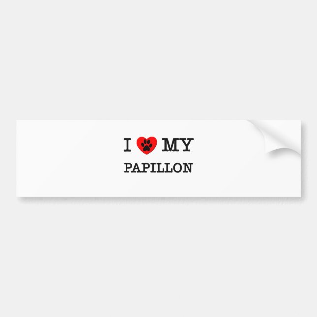 I LIEBE MEIN PAPILLON AUTOAUFKLEBER (Vorne)