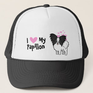 I Liebe mein Papillon Truckerkappe
