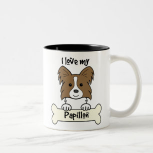 I Liebe mein Papillon Zweifarbige Tasse