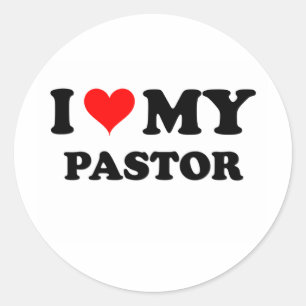 I Liebe mein Pastor Runder Aufkleber