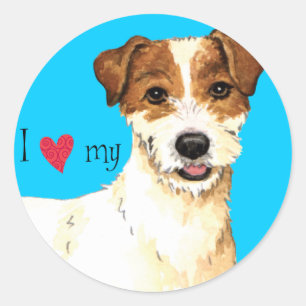 I Liebe mein Pastor-Russell-Terrier Runder Aufkleber