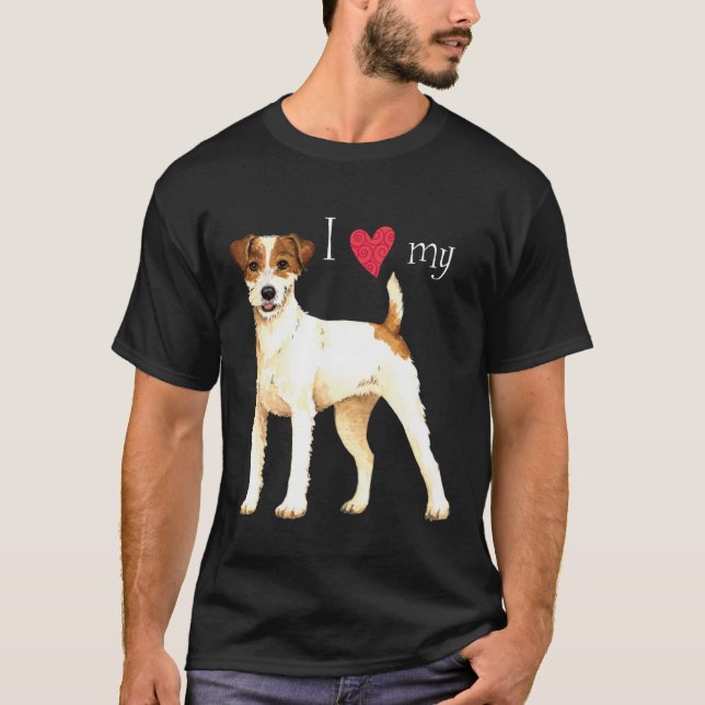 I Liebe mein Pastor-Russell-Terrier T-Shirt (Vorderseite)
