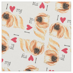 I Liebe mein Pekingese Stoff