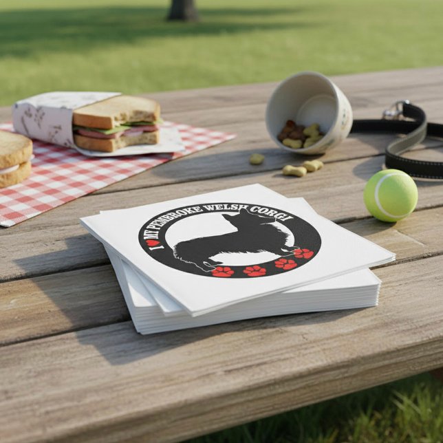 I Liebe Mein Pembroke Welsh Corgi Napkins Serviette (Von Creator hochgeladen)